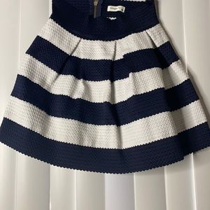 Striped dark blue and white skirt